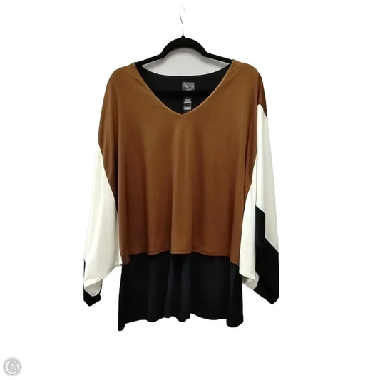 Tunic Short Sleeve By Chicos In Blue & Brown, Size: Xl