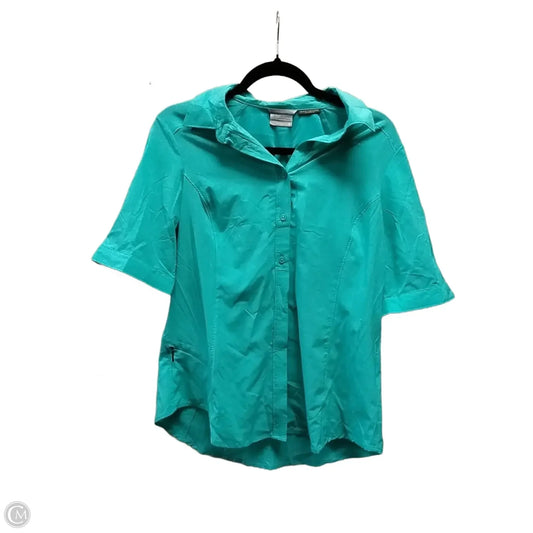 Athletic Top Short Sleeve By Columbia In Teal, Size: M