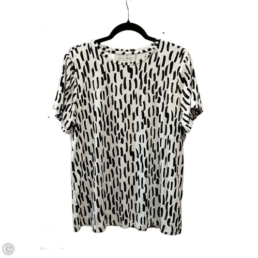 Top Short Sleeve Basic By Croft And Barrow In Green & White, Size: Xl