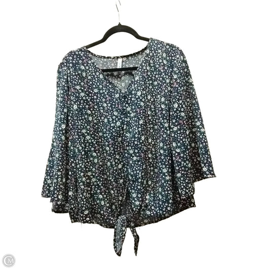 Blouse Long Sleeve By Clothes Mentor In Floral Print, Size: Xl