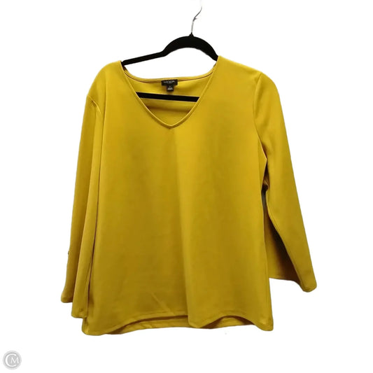 Blouse Long Sleeve By Ann Taylor In Yellow, Size: L