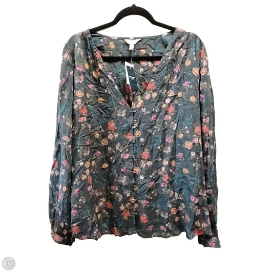 Blouse Long Sleeve By Lucky Brand In Floral Print, Size: 2x