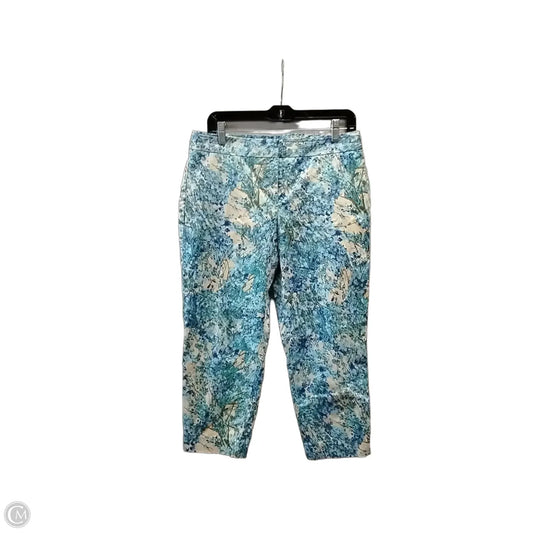 Pants Cropped By Talbots In Blue & Cream, Size: 10p