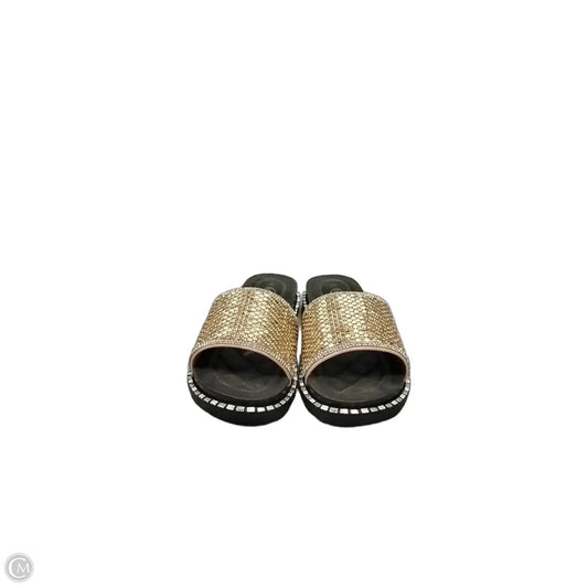Sandals Flip Flops By Cme In Black & Gold, Size: 8
