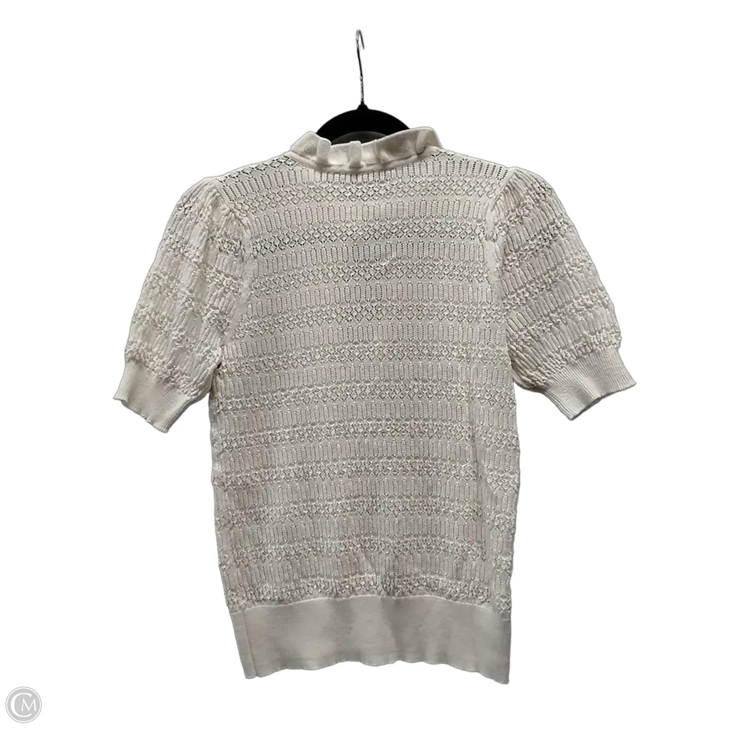 Sweater Short Sleeve By Loft In Ivory, Size: Xs
