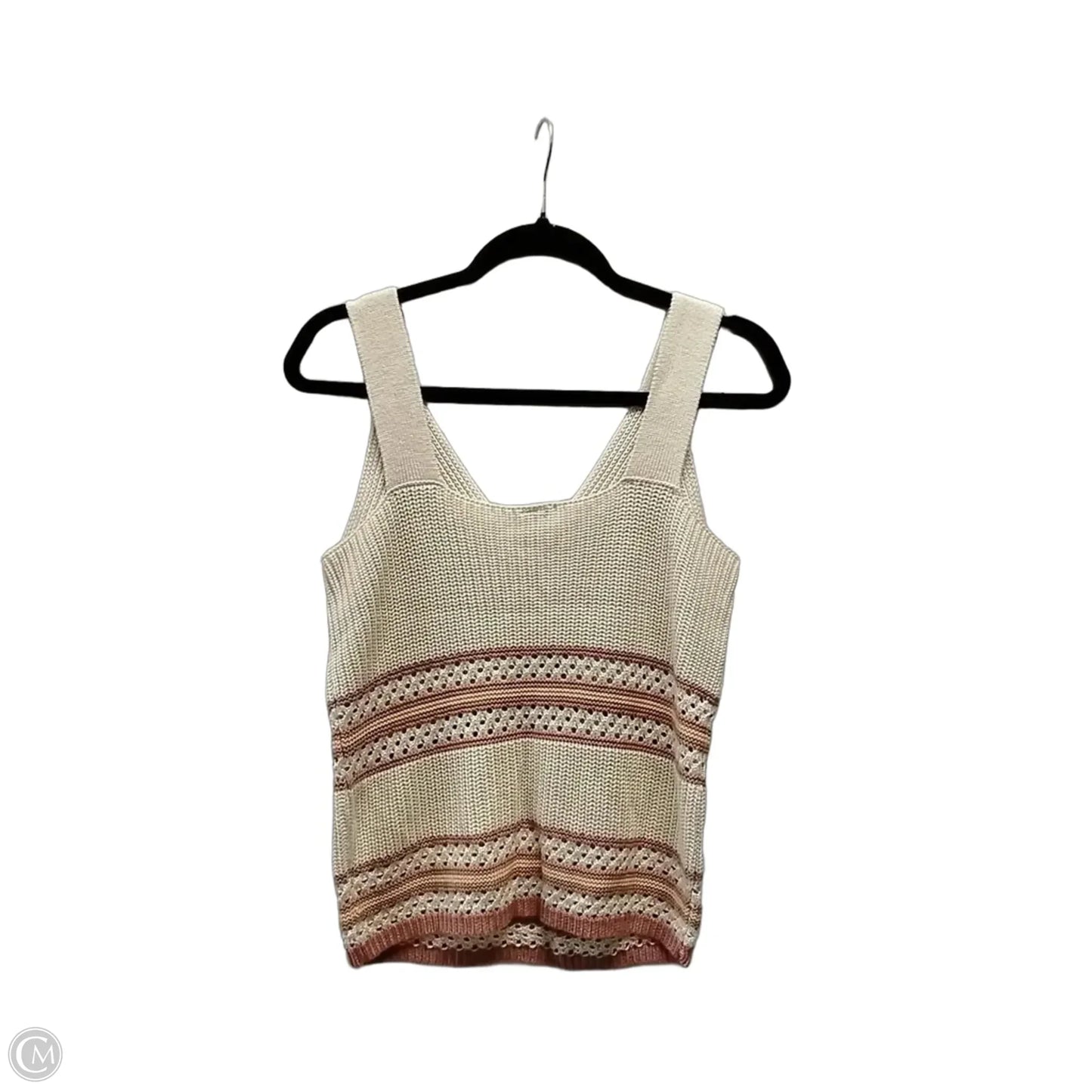 Sweater Short Sleeve By Versona In Tan, Size: M