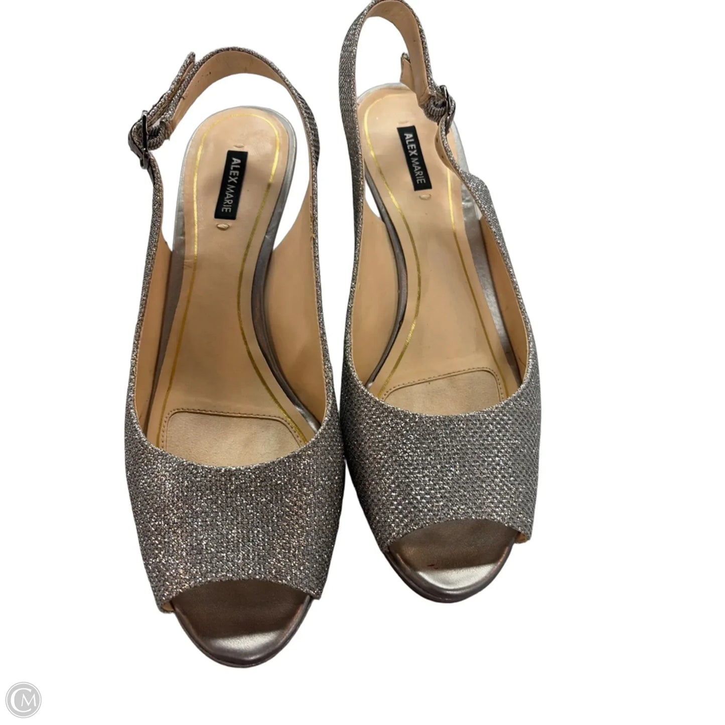 Shoes Heels Kitten By Alex Marie In Silver, Size: 8.5