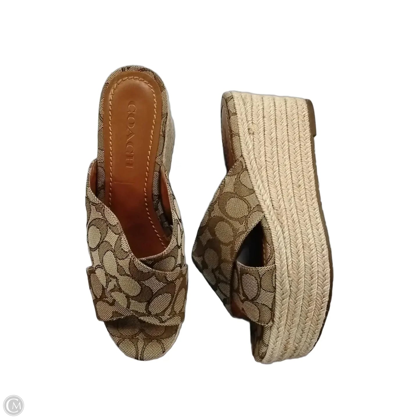 Sandals Designer By Coach In Bronze, Size: 7.5