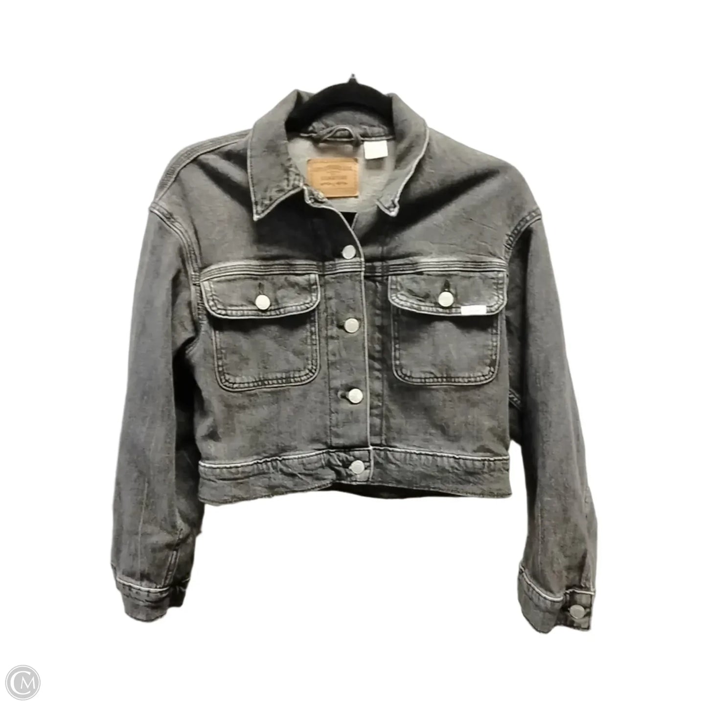 Jacket Denim By Levis Signature In Black Denim, Size: S