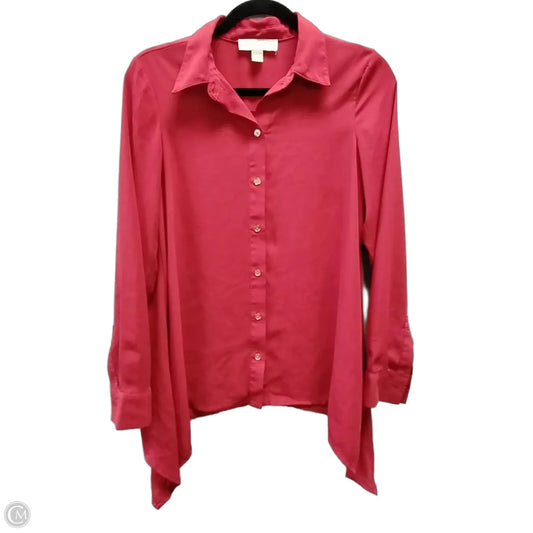 Blouse Long Sleeve By Michael By Michael Kors In Red, Size: S