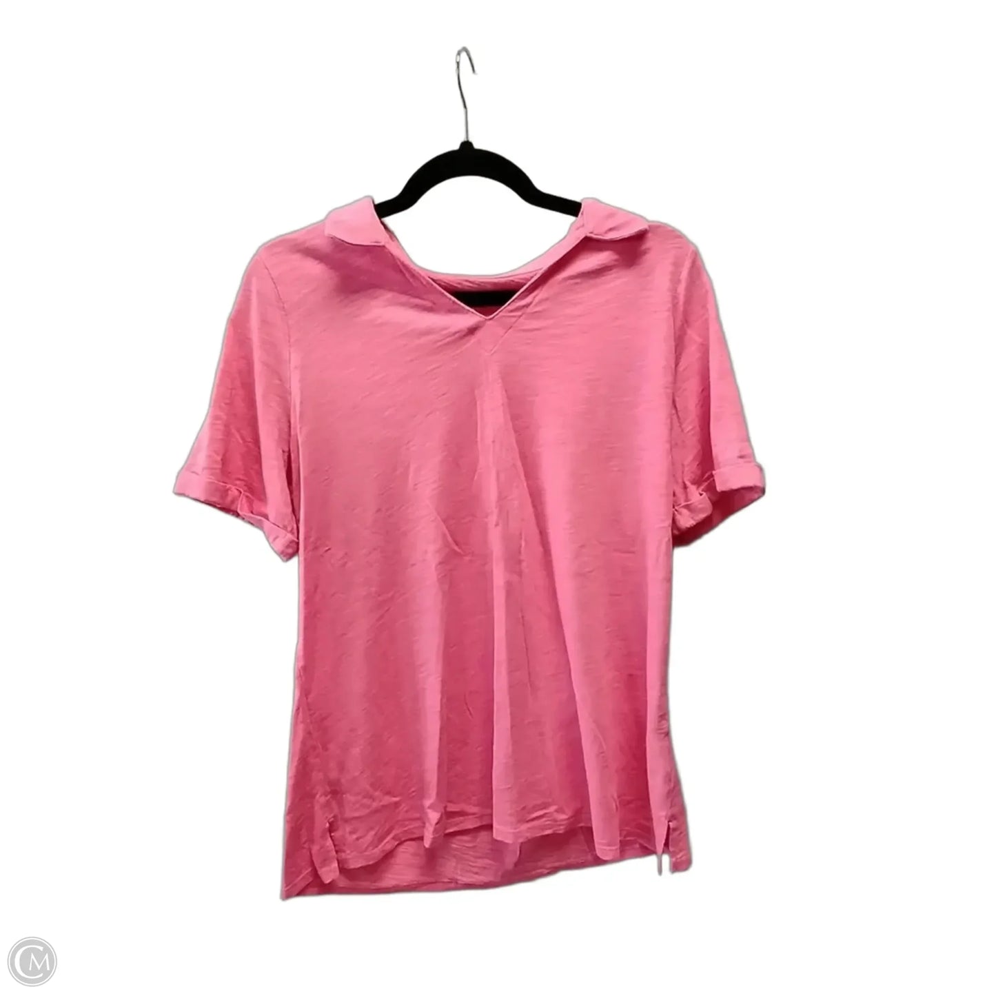 Blouse Short Sleeve By Belle By Kim Gravel In Pink, Size: L
