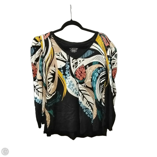 Top Short Sleeve By Chicos In Floral Print, Size: Xl