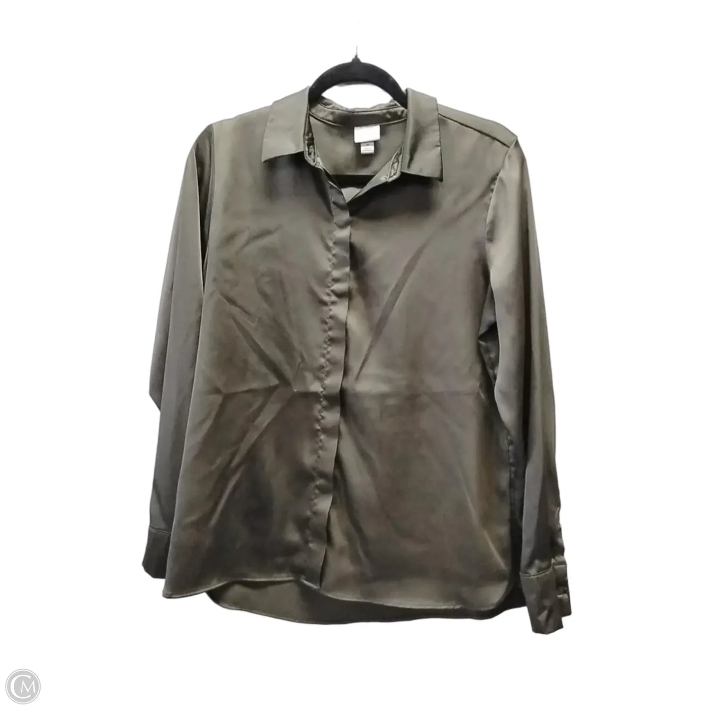 Blouse Long Sleeve By A New Day In Green, Size: M