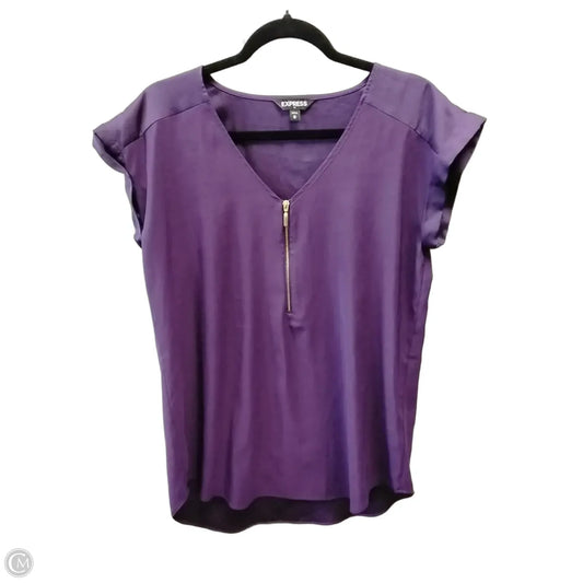 Blouse Short Sleeve By Express In Purple, Size: M
