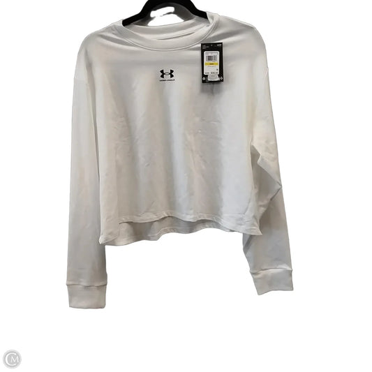 Athletic Top Long Sleeve Crewneck By Under Armour In White, Size: M