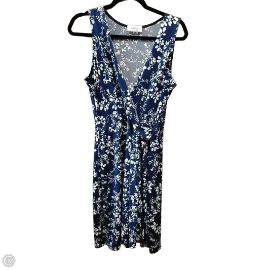 Dress Casual Midi By Kaileigh In Blue & White, Size: 14