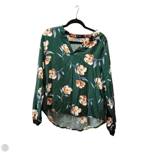 Blouse Long Sleeve By Blu Pepper In Floral Print, Size: L