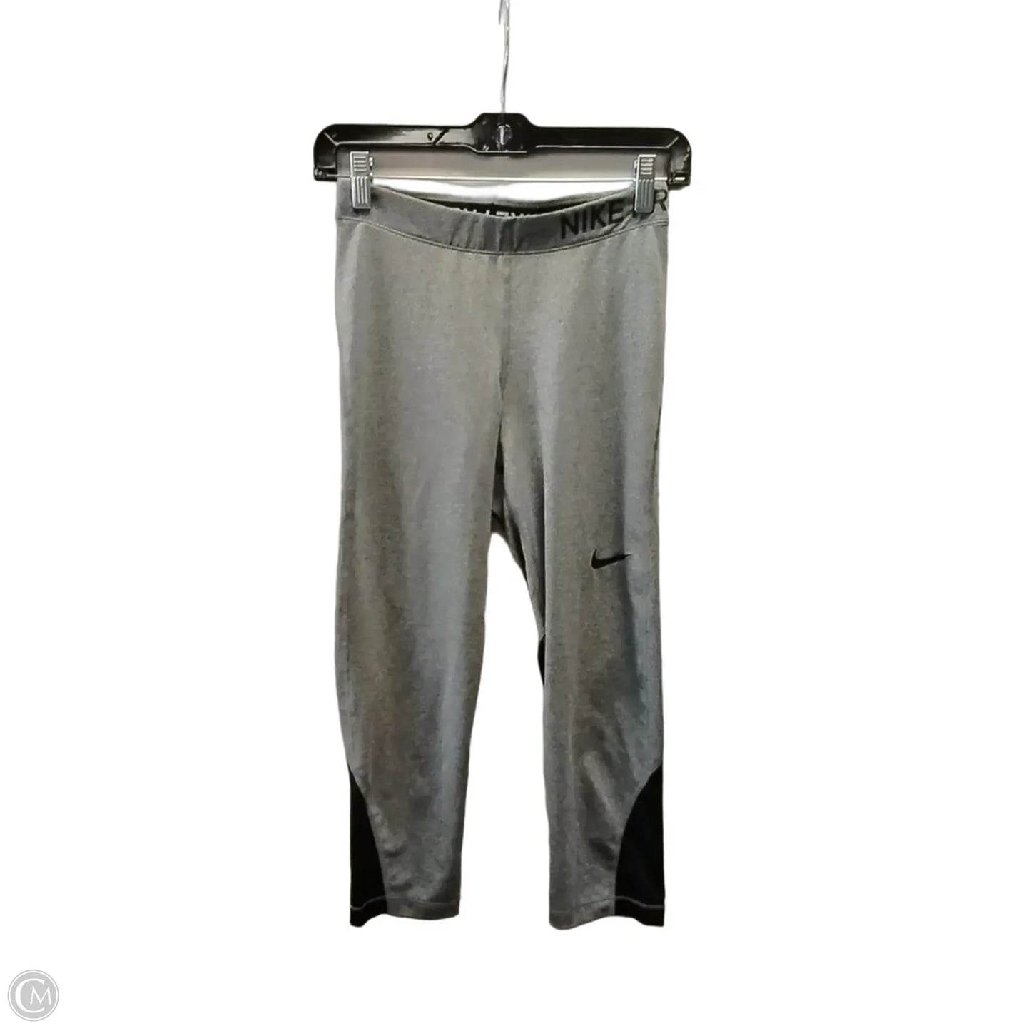 Athletic Leggings By Nike Apparel In Grey, Size: M