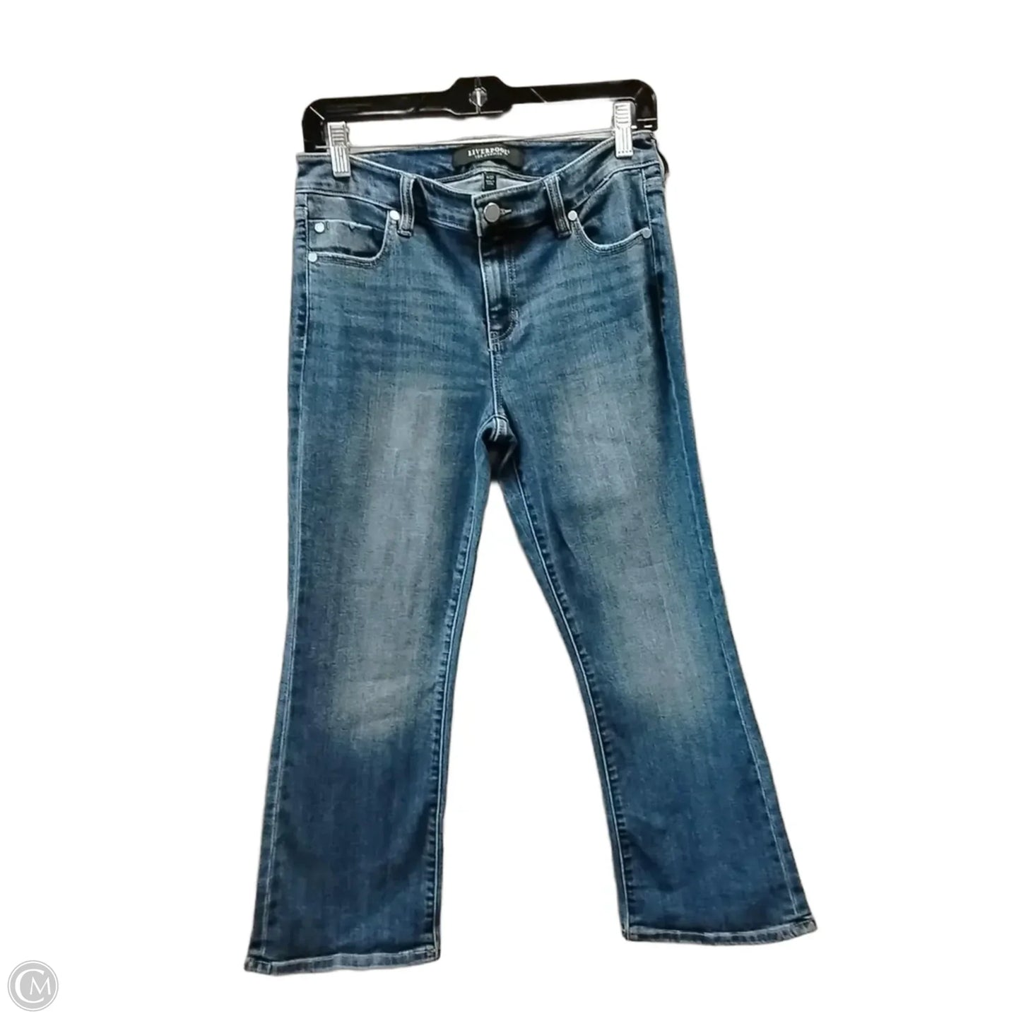 Jeans Wide Leg By Liverpool In Blue Denim, Size: 4