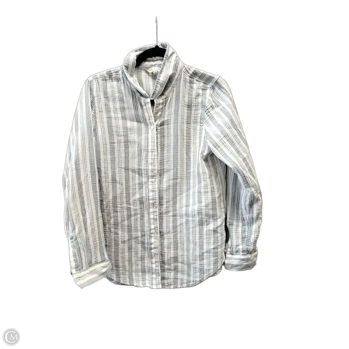 Blouse Long Sleeve By Lucky Brand In Striped Pattern, Size: S