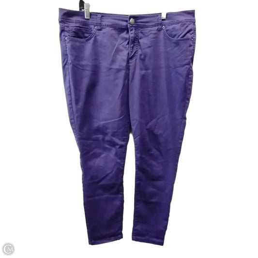 Jeans Straight By Inc In Purple Denim, Size: 16