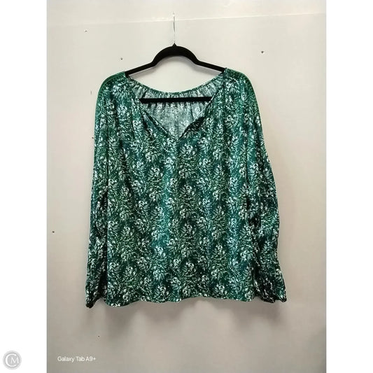 Blouse Long Sleeve By St Johns Bay In Green, Size: Xl