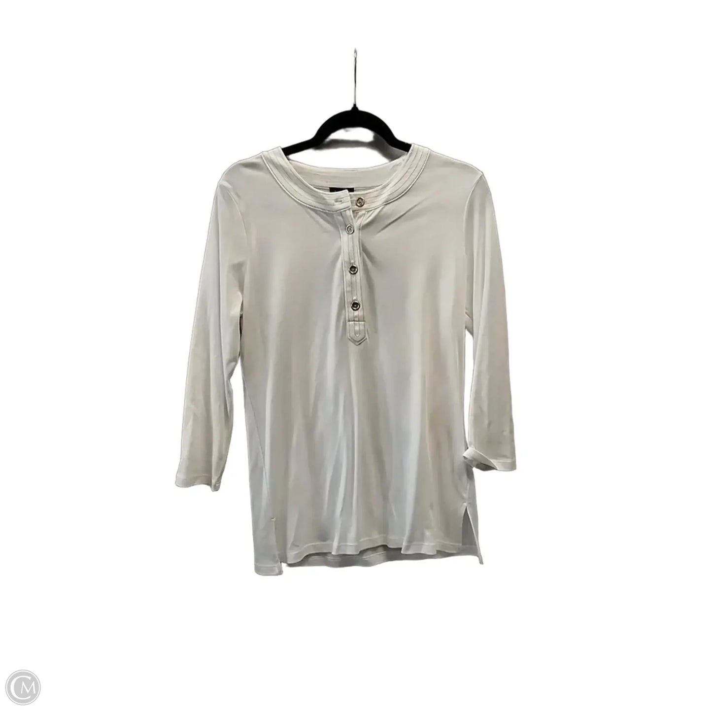 Top Long Sleeve By Talbots In White, Size: S