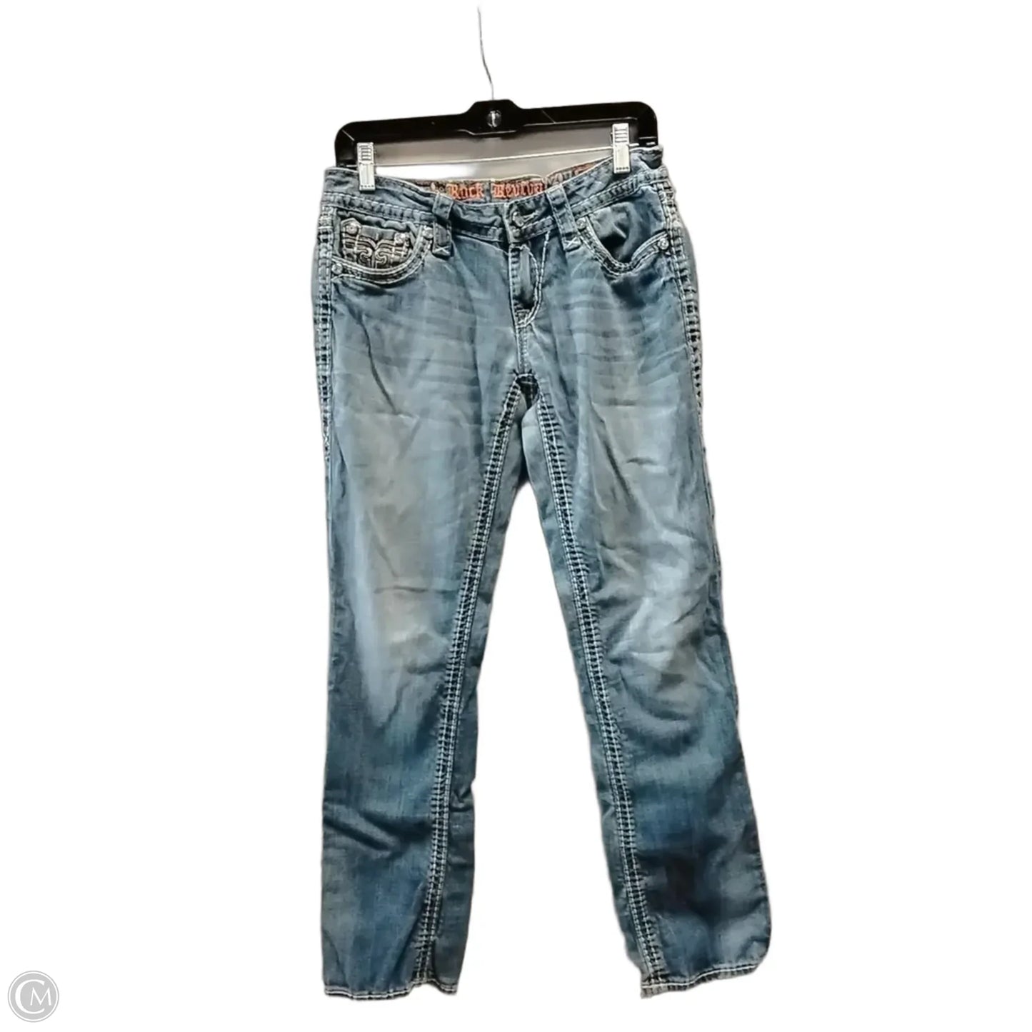 Jeans Straight By Rock Revival In Blue Denim, Size: 6
