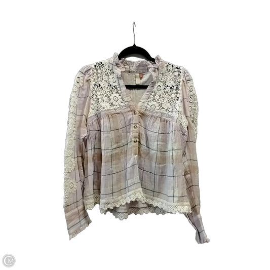 Top Long Sleeve By Pilcro In Plaid Pattern, Size: M