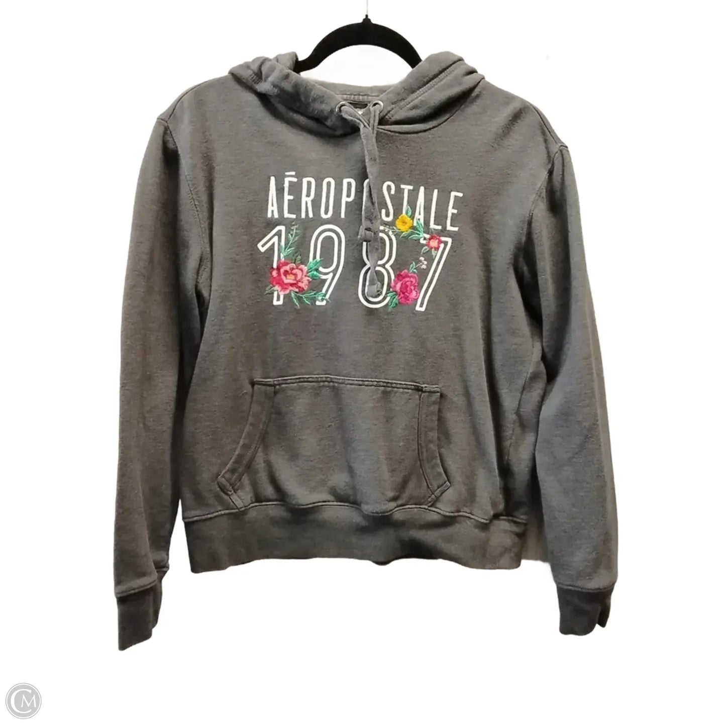 Sweatshirt Hoodie By Aeropostale In Grey, Size: M
