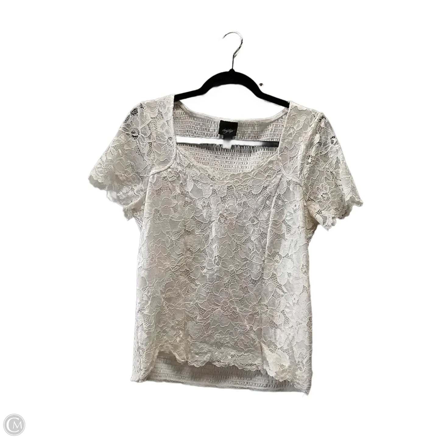 Top Short Sleeve By Daytrip In White, Size: L