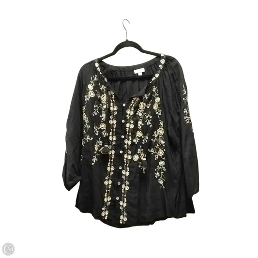 Blouse Long Sleeve By J. Jill In Floral Print, Size: Xl