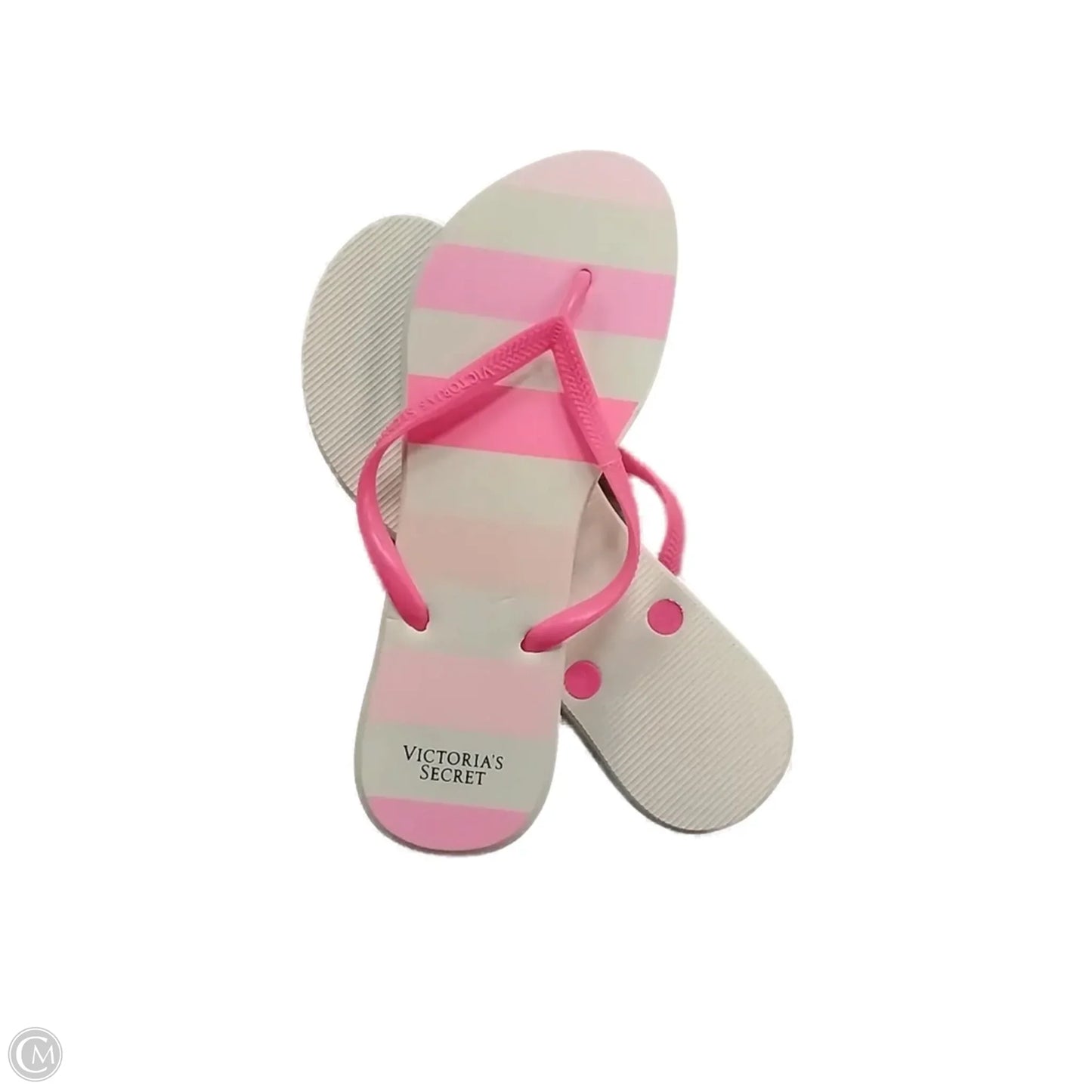Sandals Flip Flops By Victorias Secret In Pink & White, Size: 7.5