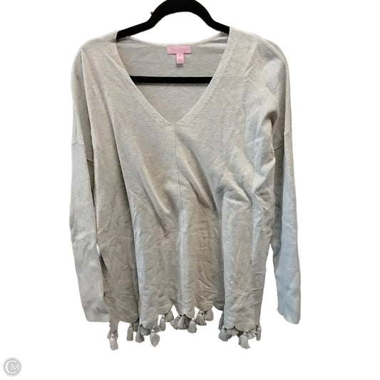 Top Long Sleeve Designer By Lilly Pulitzer In Grey, Size: S