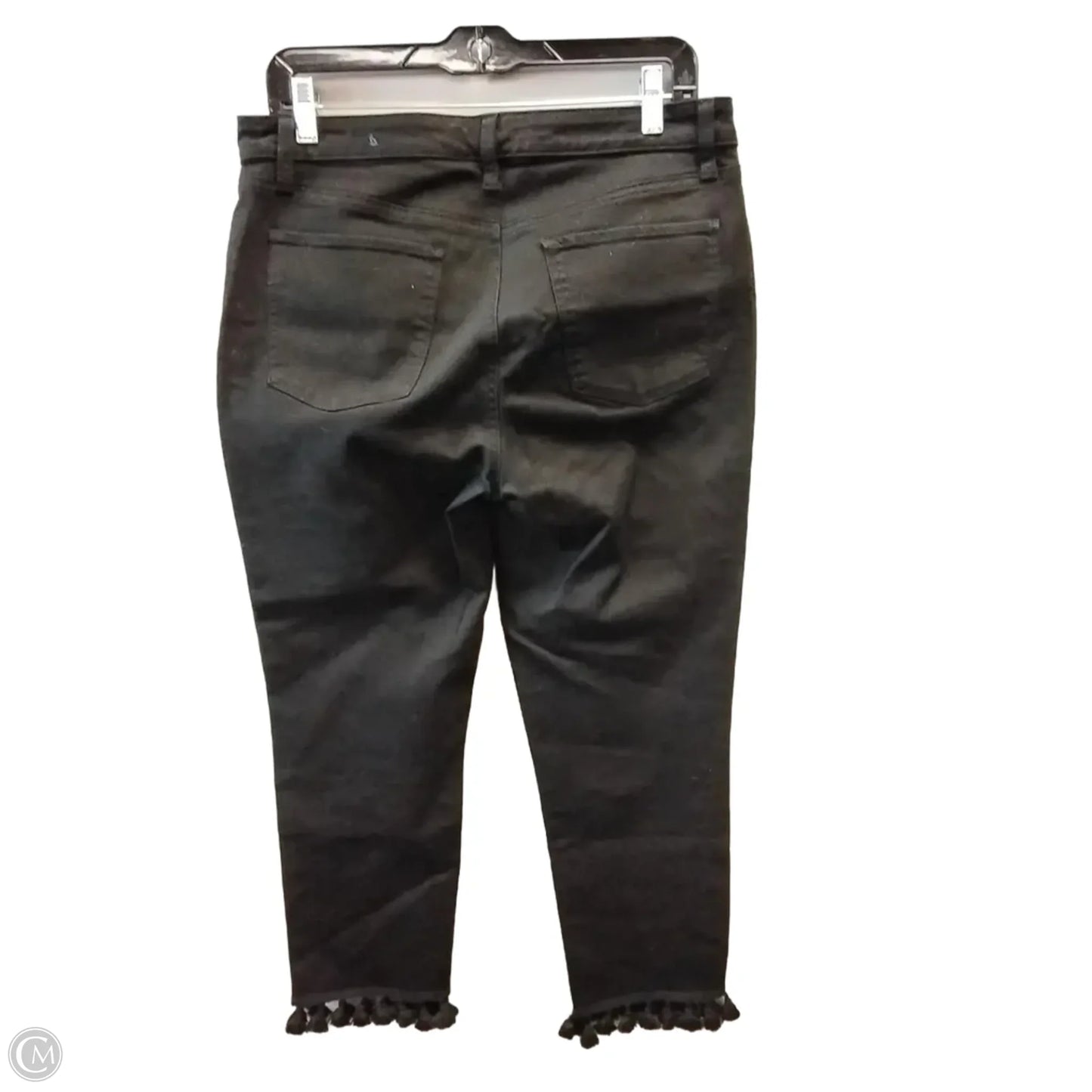 Jeans Straight By Talbots In Black Denim, Size: 8