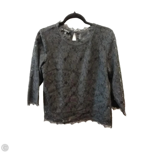 Blouse Long Sleeve By Talbots In Black, Size: 10