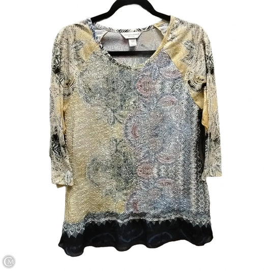 Top Long Sleeve By Christopher And Banks In Yellow, Size: Xl