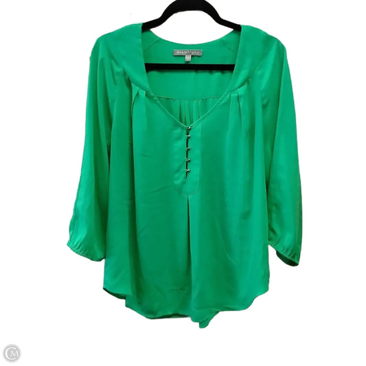 Blouse Short Sleeve By Daniel Rainn In Green, Size: L
