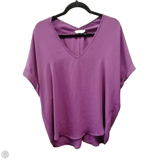 Blouse Short Sleeve By Lush In Purple, Size: M