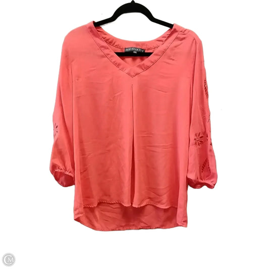 Blouse Long Sleeve By Brixon Ivy In Orange, Size: L