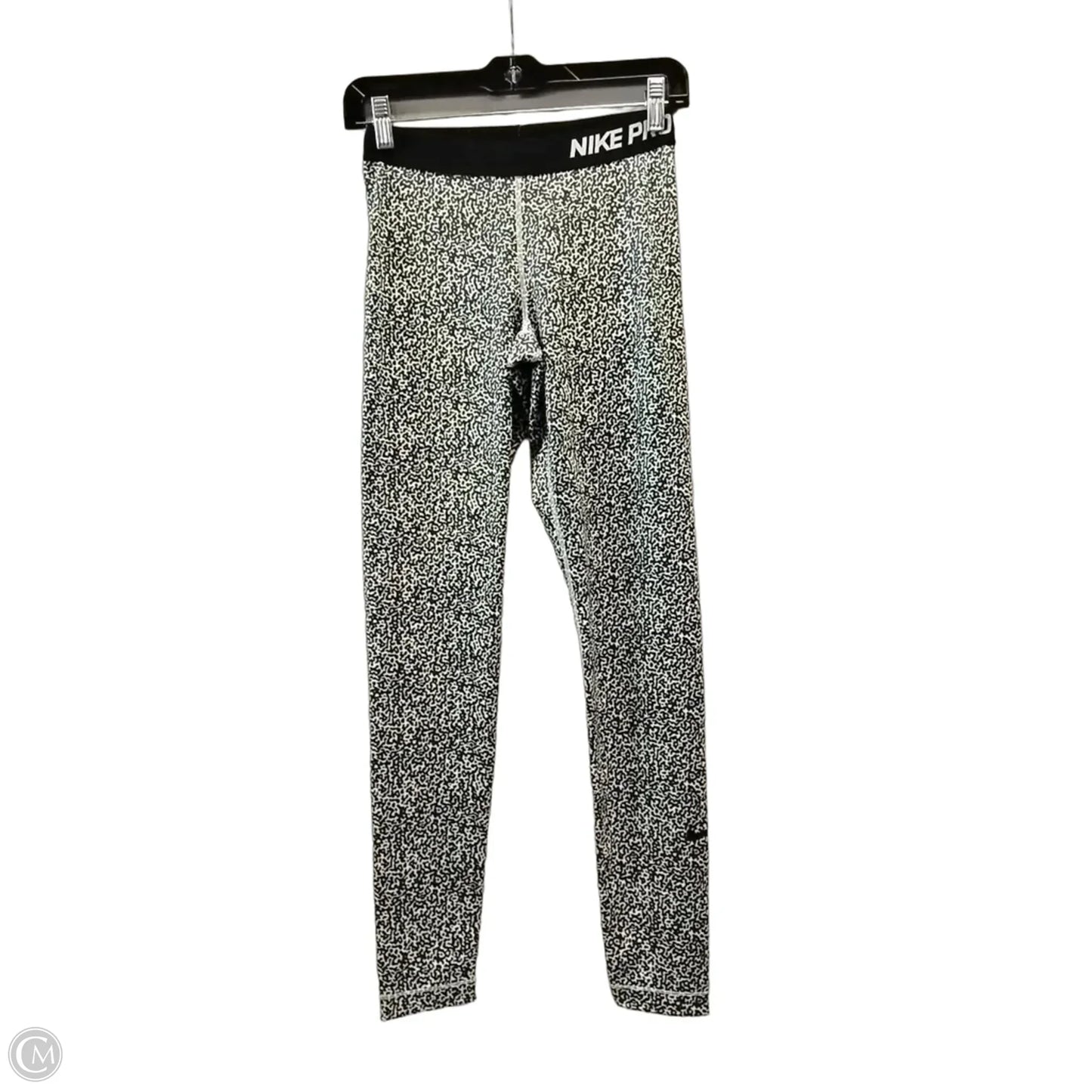 Athletic Leggings By Nike In Black & White, Size: M