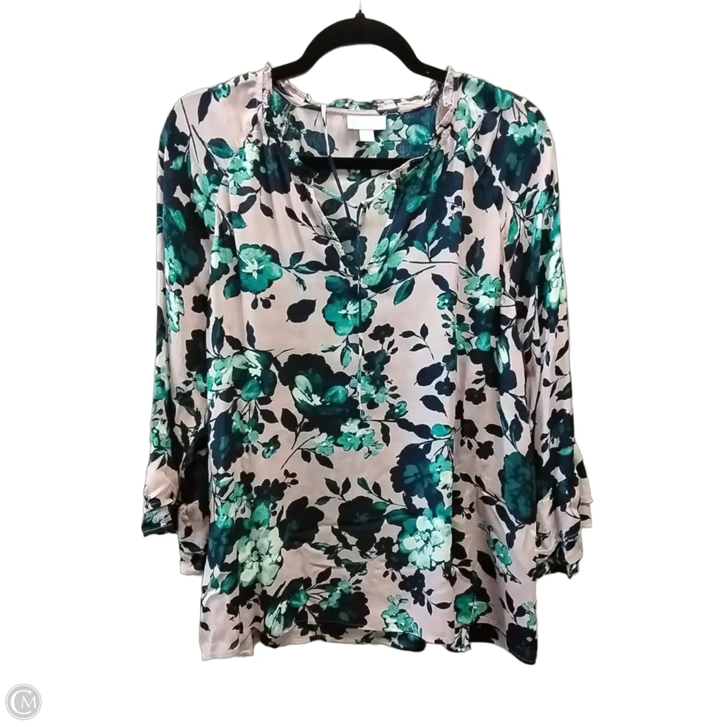 Blouse Long Sleeve By J. Jill In Floral Print, Size: L