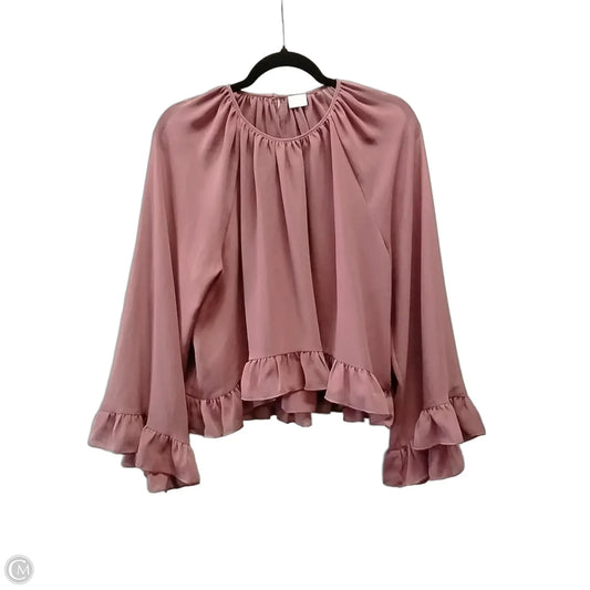 Blouse Long Sleeve By Wilfred In Pink, Size: M