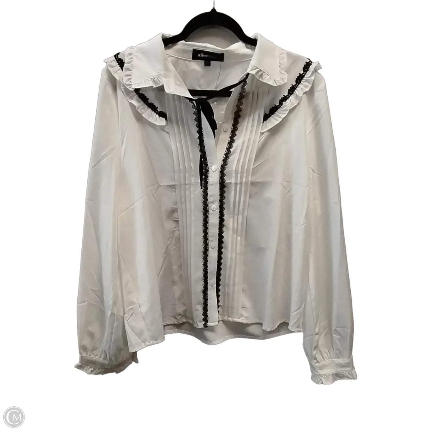 Top Long Sleeve By Alice Blue In White, Size: Xl