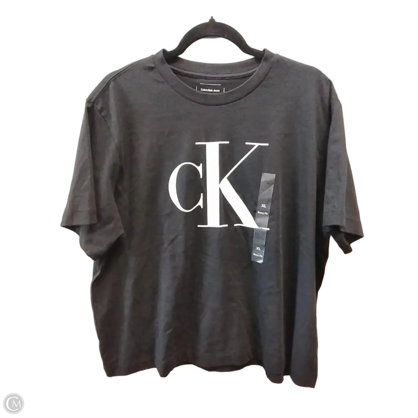 Top Short Sleeve Basic By Calvin Klein In Black, Size: Xl