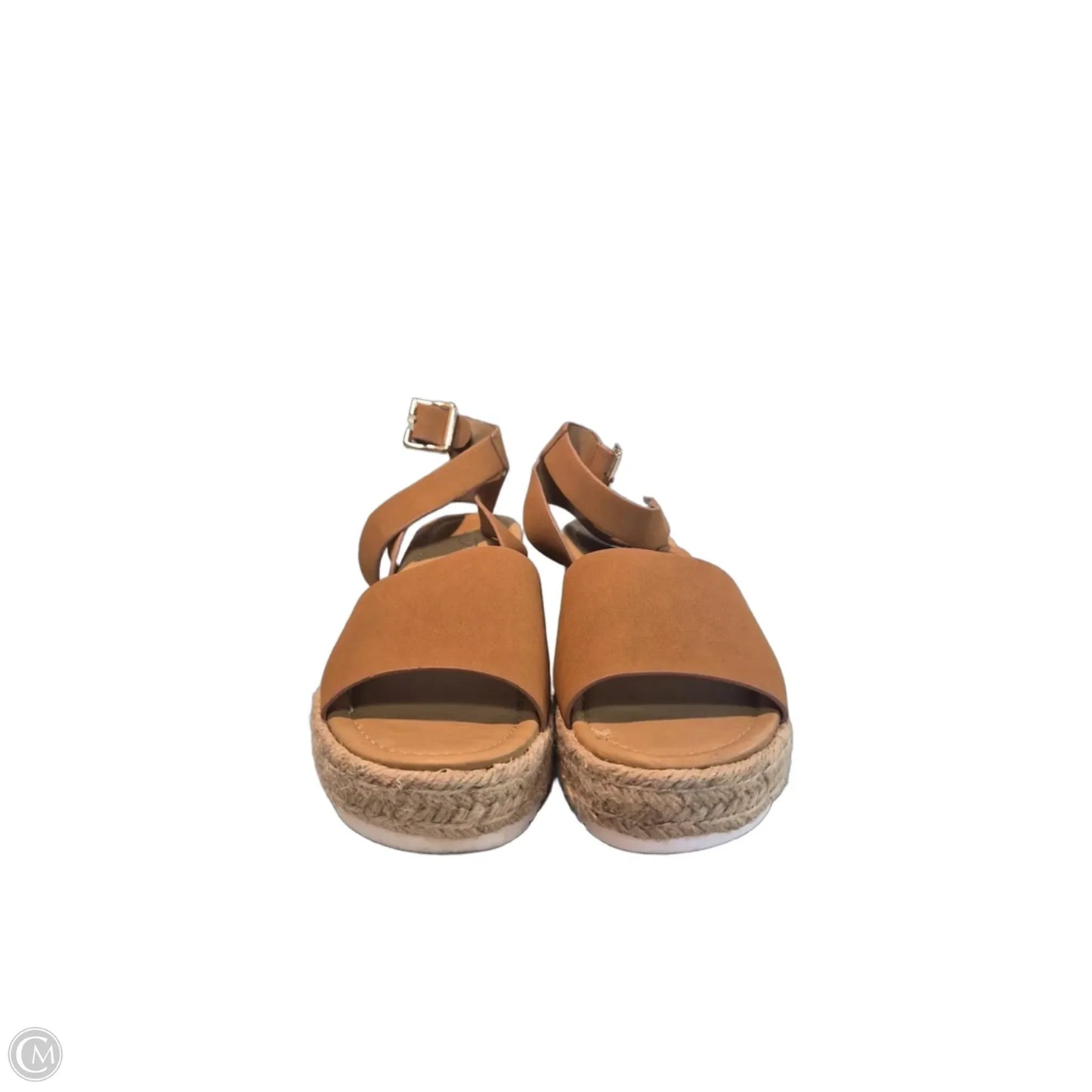 Sandals Heels Platform By Forever In Tan, Size: 6