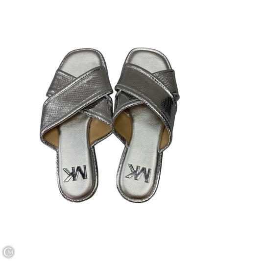 Sandals Flats By Michael By Michael Kors In Silver, Size: 10
