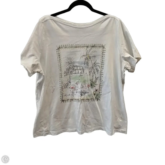 Top Short Sleeve Basic By Cj Banks In Animal Print, Size: 2x