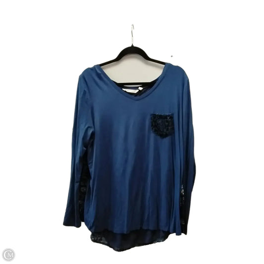 Blouse Long Sleeve By Soft Surroundings In Blue, Size: M