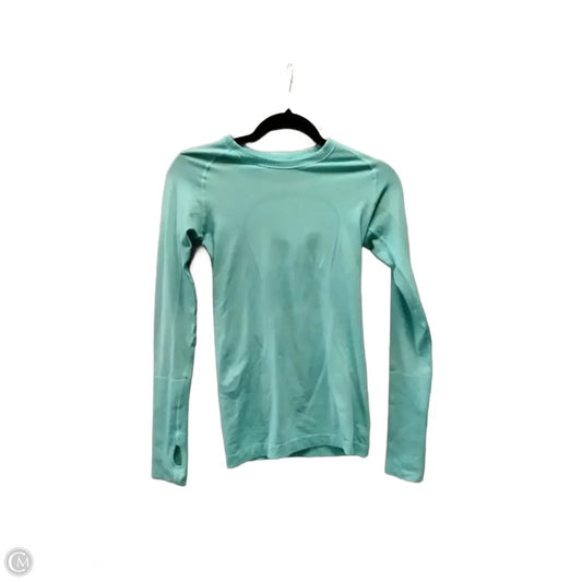 Athletic Top Long Sleeve Collar By Lululemon In Blue, Size: M